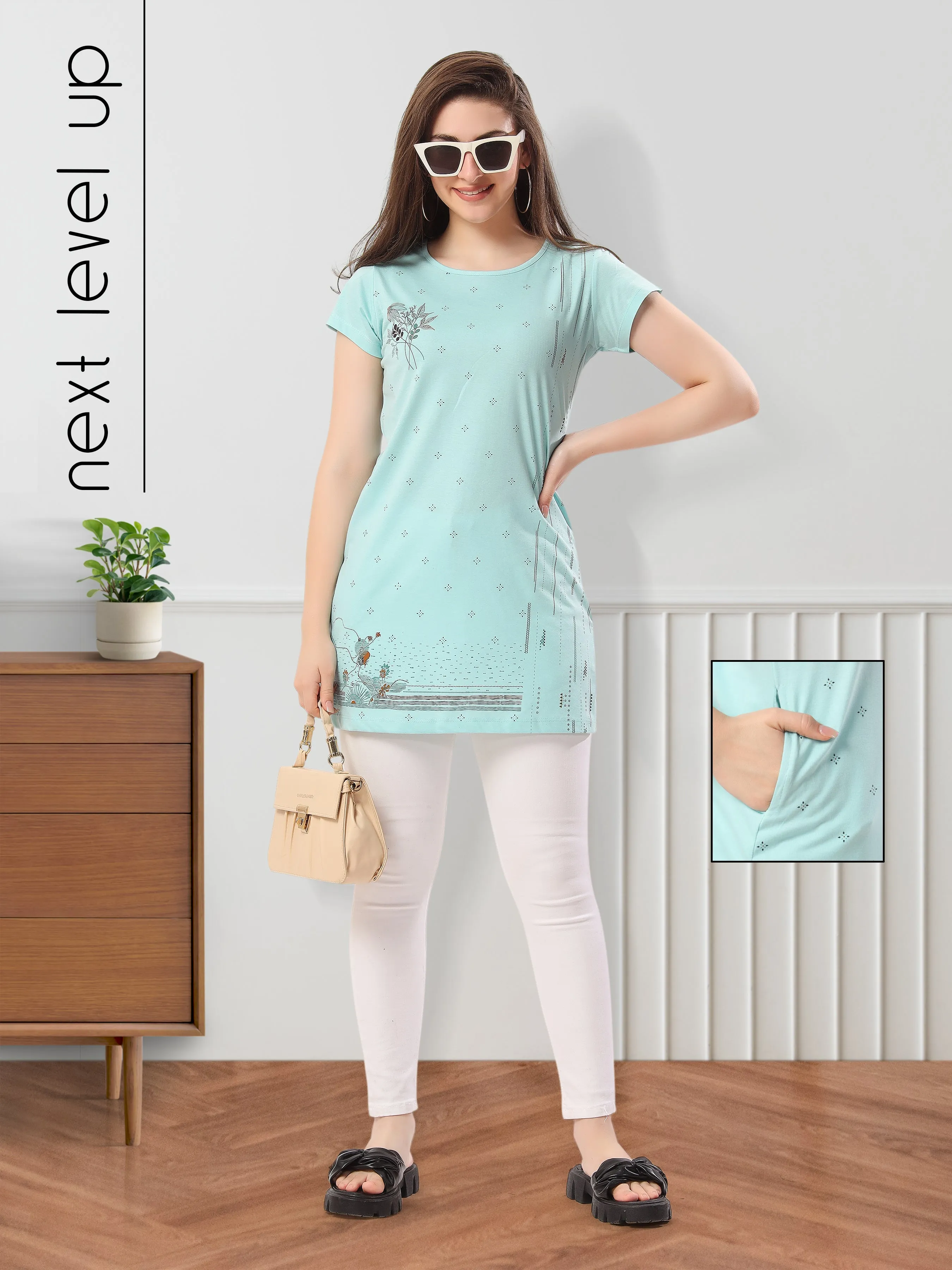 Women’s Printed Premium Cotton Long Top
