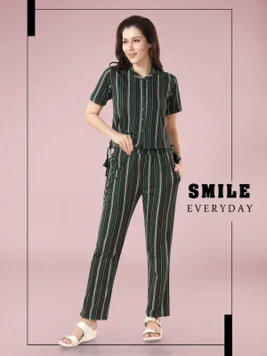 Women’s Printed Short Fit Cord Set With Tassel
