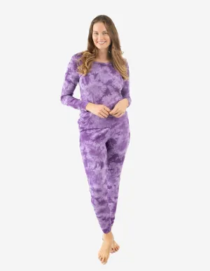 Women's Purple Mix Tie Dye Cotton Pajamas