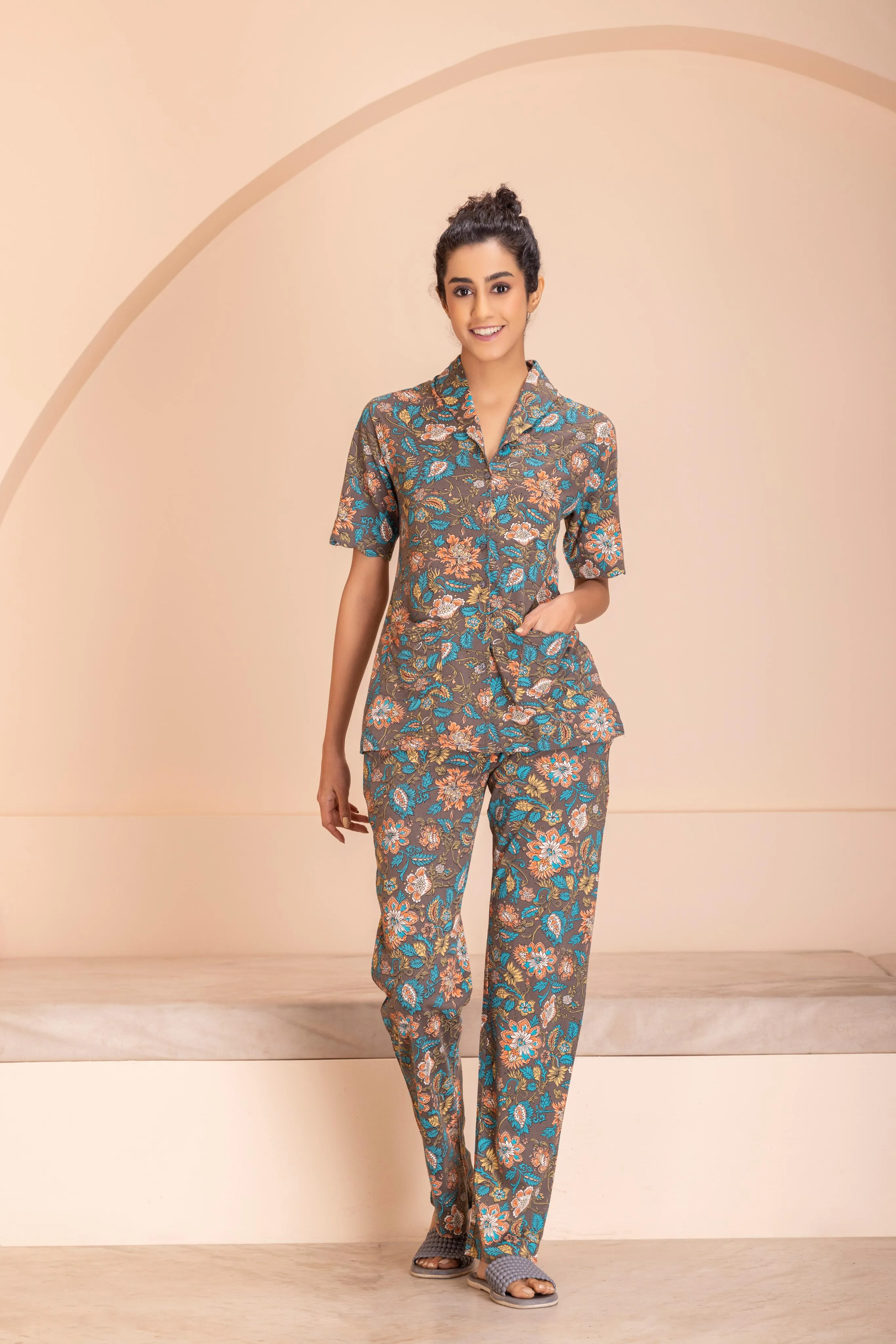 Women’s Regular Fit Cotton Printed Co-ord Set