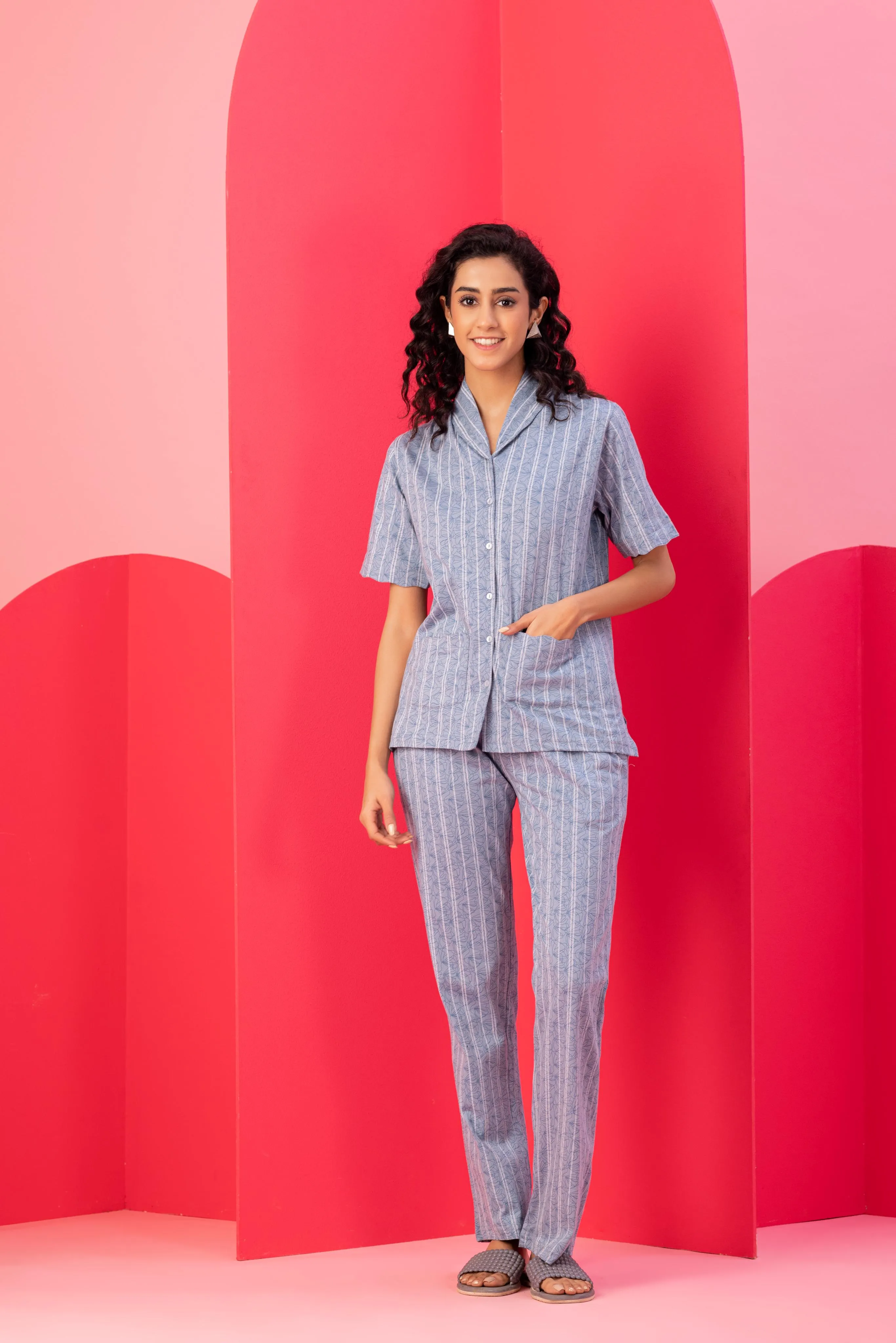 Women’s Regular Fit Cotton Printed Co-ord Set