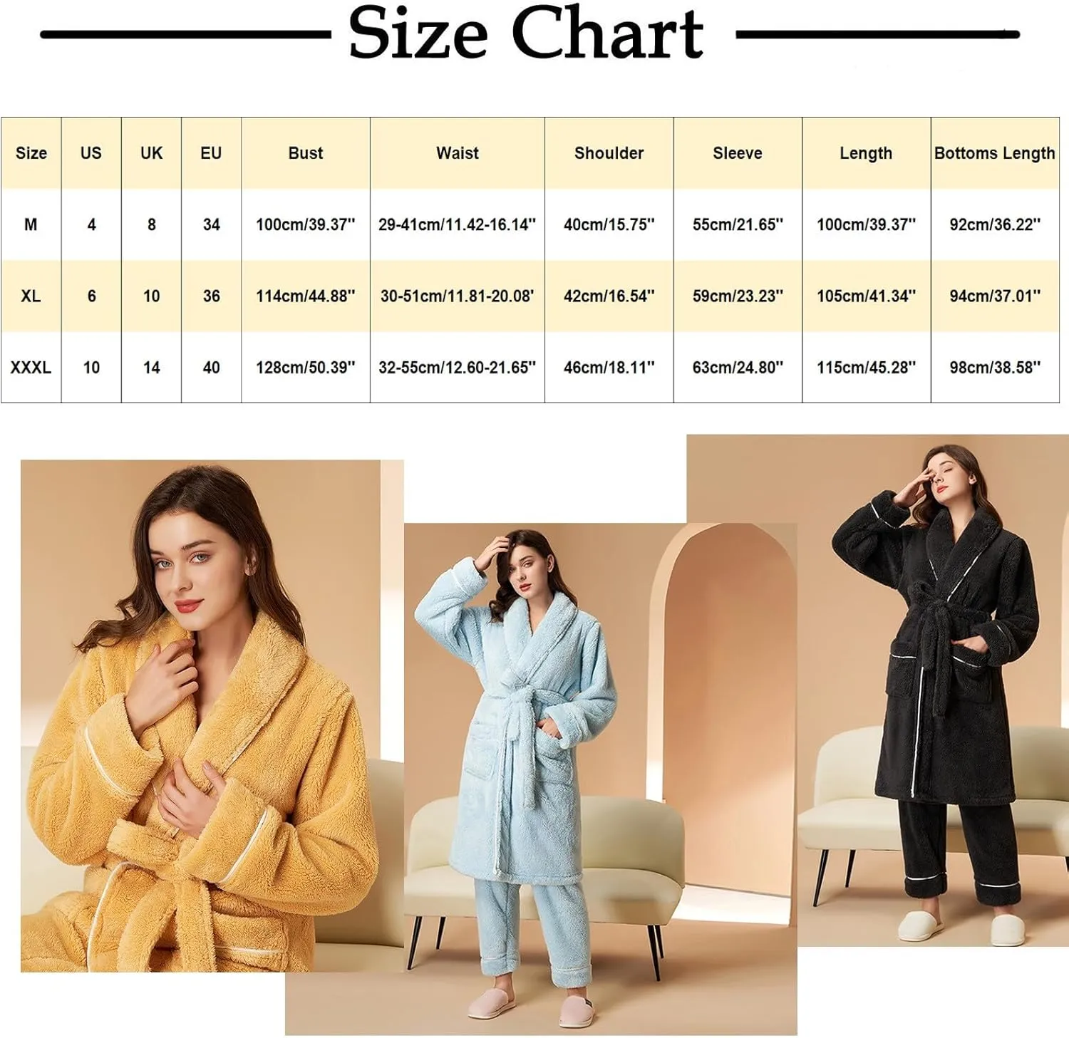 Womens Robe Solid Color Pajama Border Bathrobe Autumn and Winter Thickened Pajama Long Women'S Bathrobe Cotton