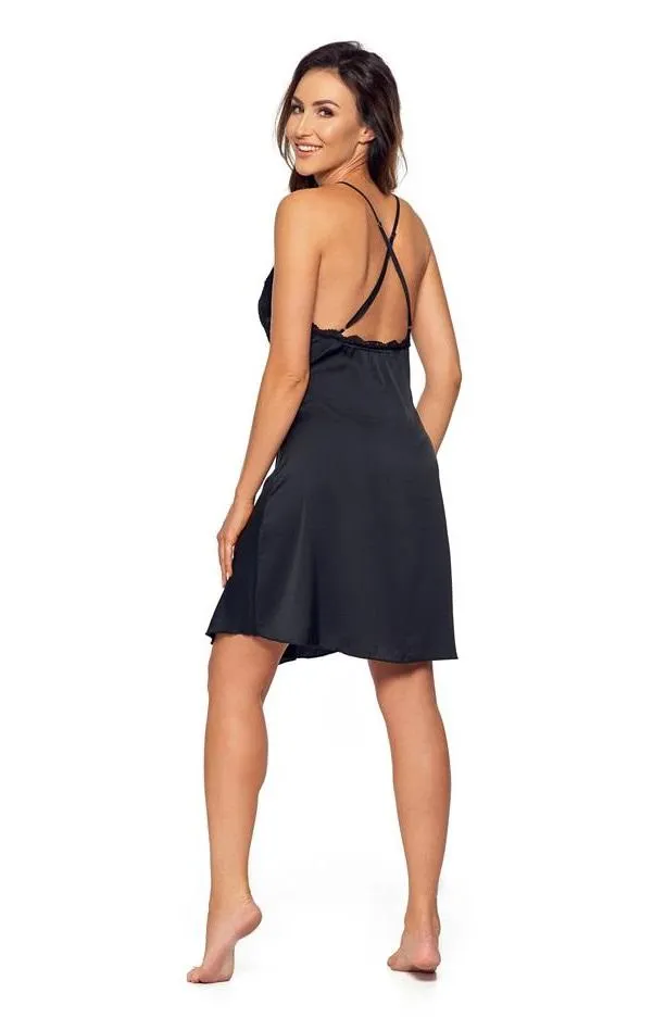 Women's Satin Nightgown with Lace | AURORA