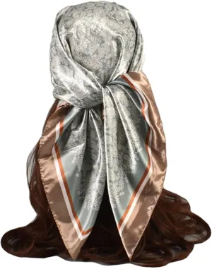 Women's Scarves & Wraps Women Silk Head Scarf Womens Spring Summer Prints Satin Cashew Flower Prints Square