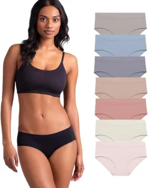 Womens Seamless Hipsters, 7 Pack, Breathable, Moisture Wicking