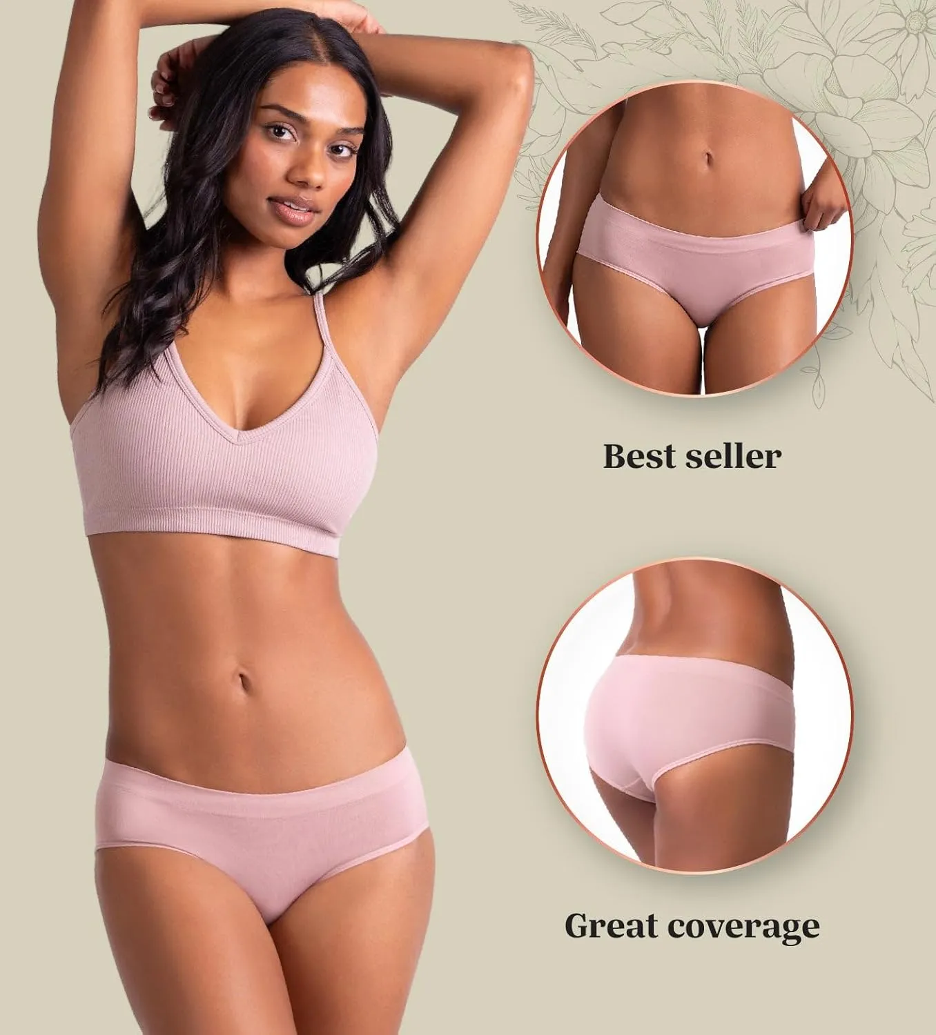 Womens Seamless Hipsters, 7 Pack, Breathable, Moisture Wicking