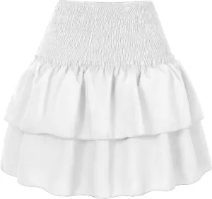 Womens Sexy Skirt Pleated Skirt Ruffle Printed Skirt Fashion Printed Pleated Lace Skirt Metallic Skirt and Top