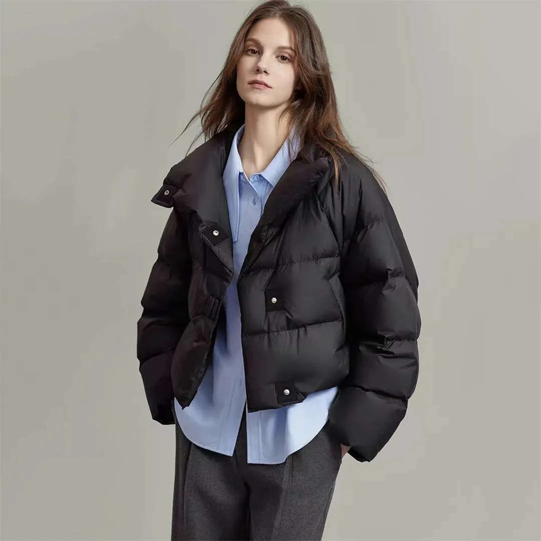 Womens Short Winter Jacket Down Cotton Coat Warm Puffer Parkas Winter Cotton Jacket Outwear