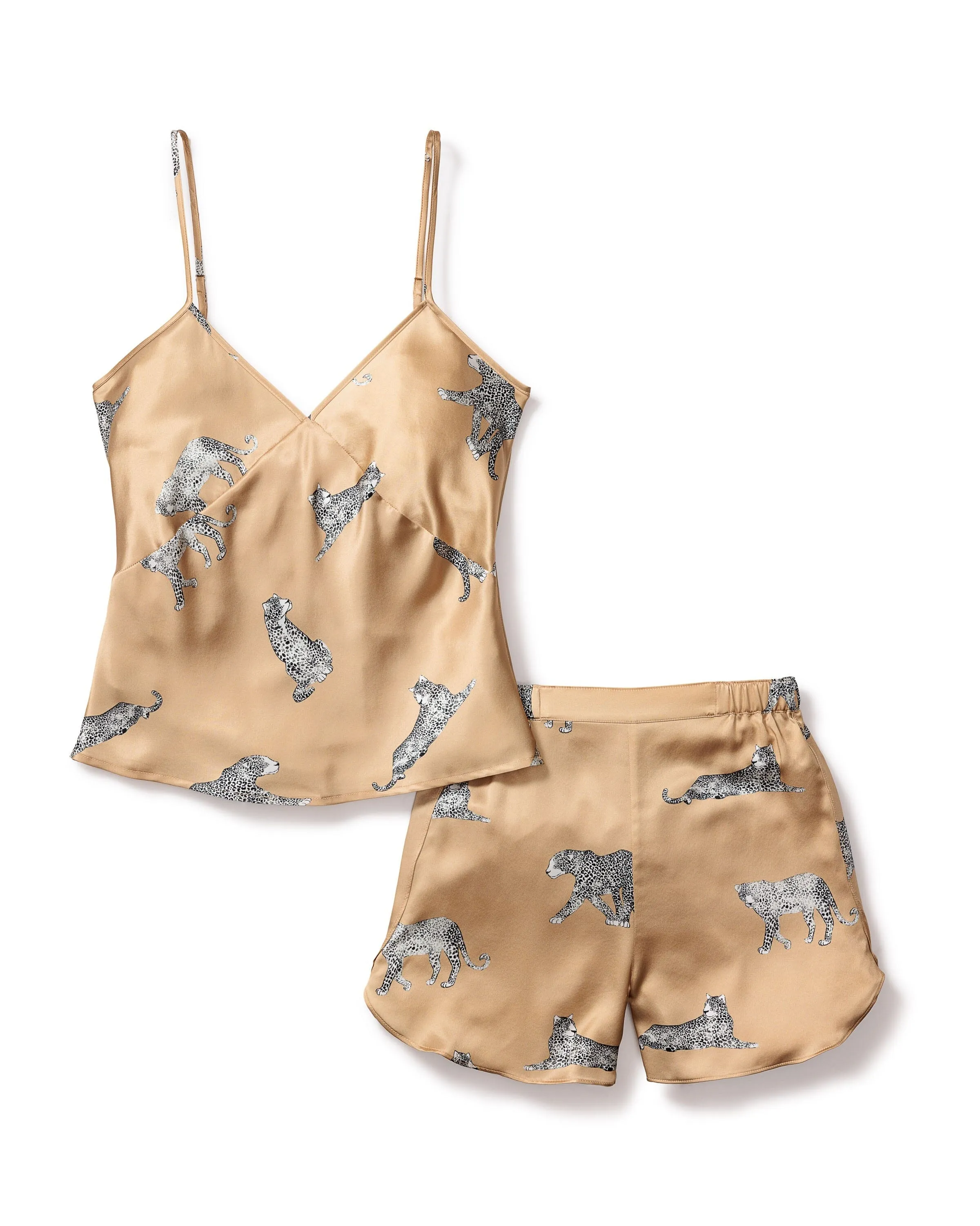 Women's Silk Cami Short Set | Panthère Champagne