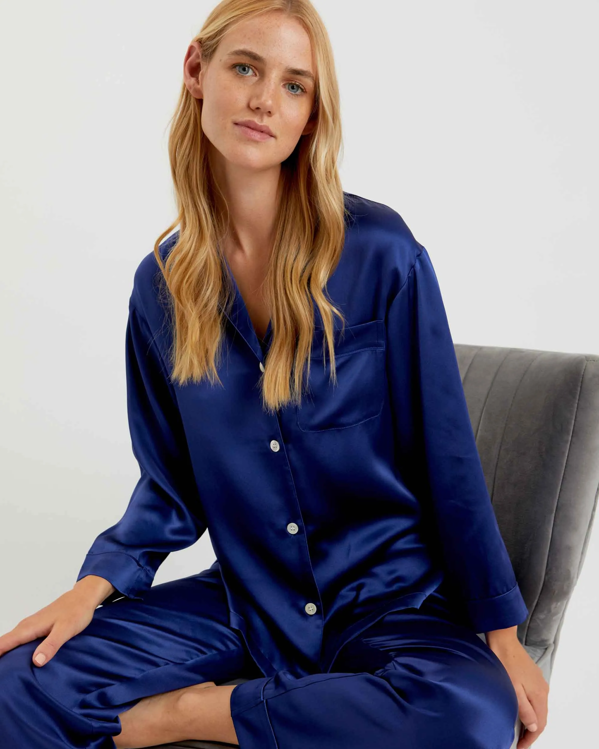 Women's Silk Pyjamas - Midnight