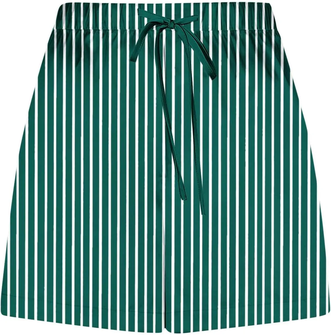 Women's Silk Satin Pajama Shorts Casual Striped Summer Drawstring Pj Bottoms Soft Boxer Sleepwear Lounge Shorts with Pockets