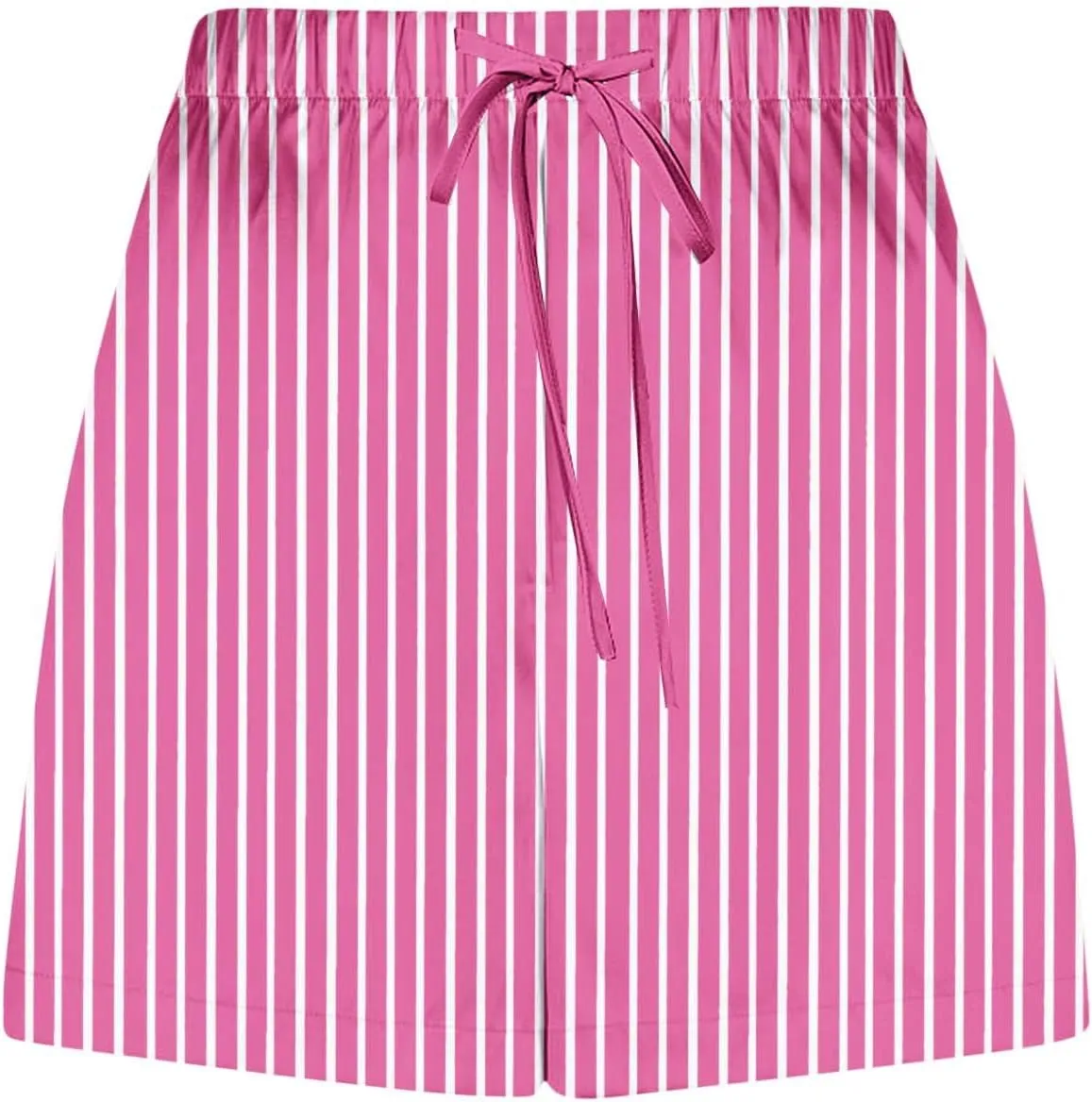 Women's Silk Satin Pajama Shorts Casual Striped Summer Drawstring Pj Bottoms Soft Boxer Sleepwear Lounge Shorts with Pockets
