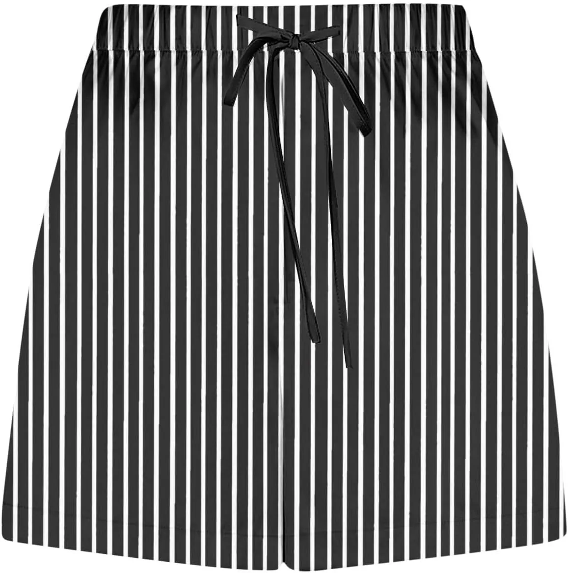 Women's Silk Satin Pajama Shorts Casual Striped Summer Drawstring Pj Bottoms Soft Boxer Sleepwear Lounge Shorts with Pockets