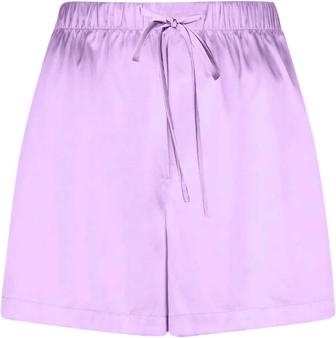 Women's Silk Satin Pajama Shorts Casual Summer Drawstring Sleepwear Pj Bottoms Soft Boxer Lounge Shorts with Pockets