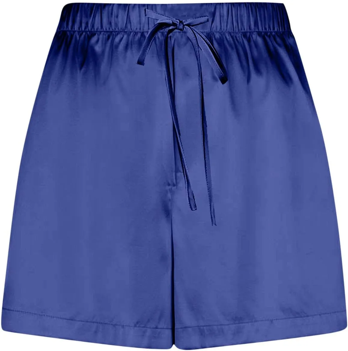 Women's Silk Satin Pajama Shorts Casual Summer Drawstring Sleepwear Pj Bottoms Soft Boxer Lounge Shorts with Pockets