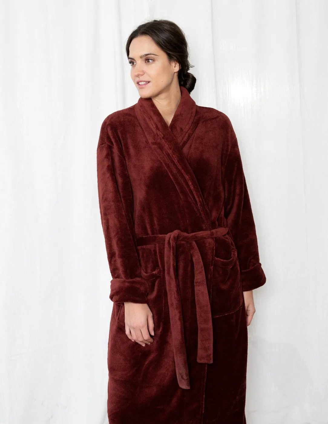 Women's Soft Micro Fleece Bathrobe