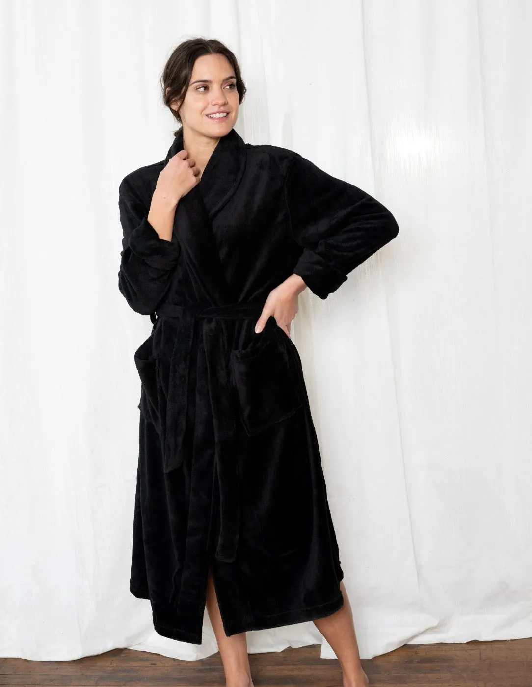 Women's Soft Micro Fleece Bathrobe