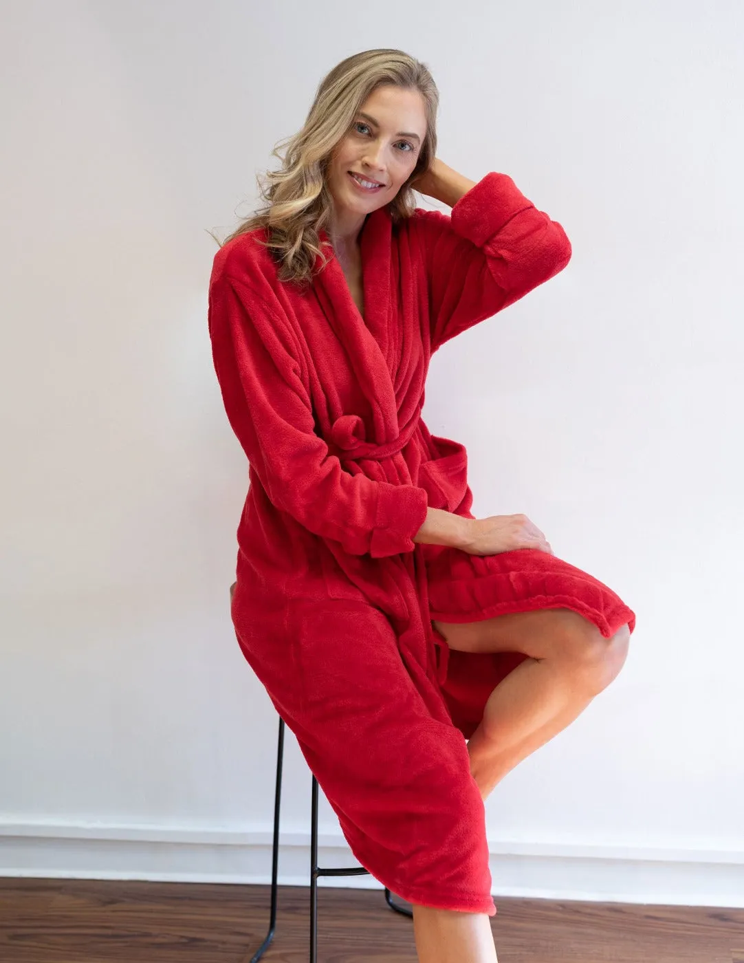 Women's Soft Micro Fleece Bathrobe