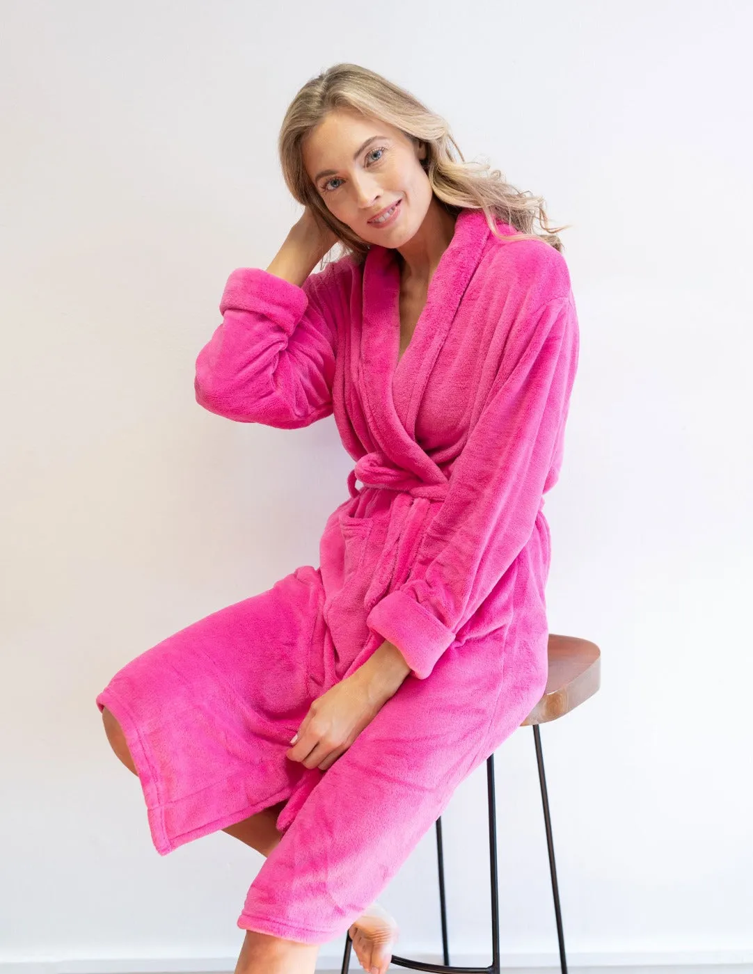 Women's Soft Micro Fleece Bathrobe