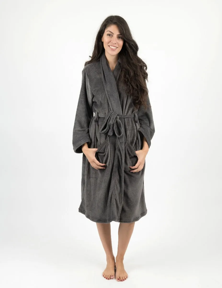 Women's Soft Micro Fleece Bathrobe