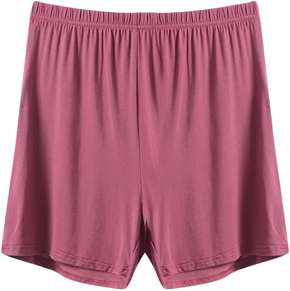 Women's Soft Modal Pajama Shorts Casual Elastic Waist Pj Bottoms Loose Comfy Summer Thin Boxer Sleepwear Lounge Shorts
