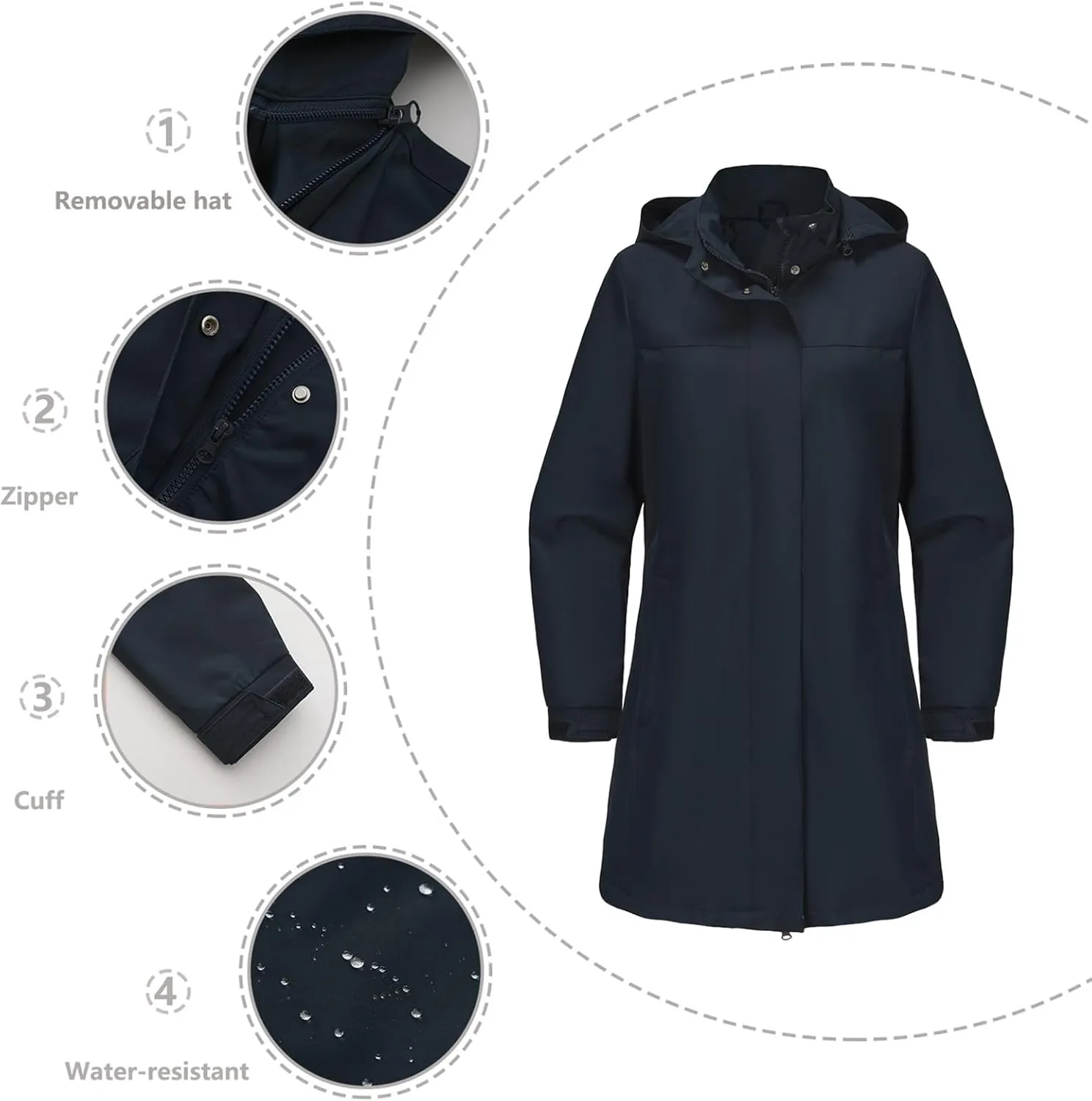 Womens Solid Color Detachable Hat Windbreaker Women's Long Sleeved Thin Jacket Long Sleeved Hooded Casual Jacket