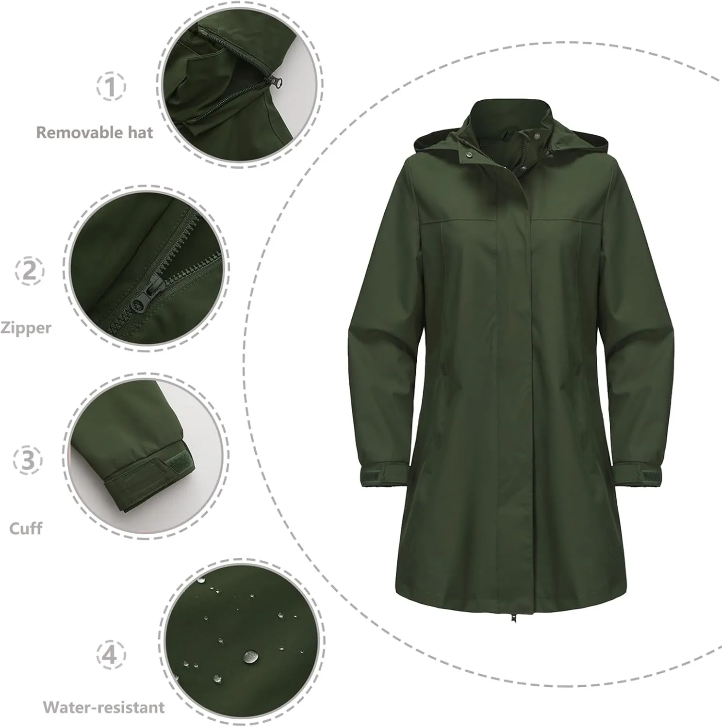 Womens Solid Color Detachable Hat Windbreaker Women's Long Sleeved Thin Jacket Long Sleeved Hooded Casual Jacket