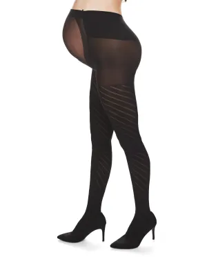 Women's Spiral Patterned Cotton Blend Maternity Tights