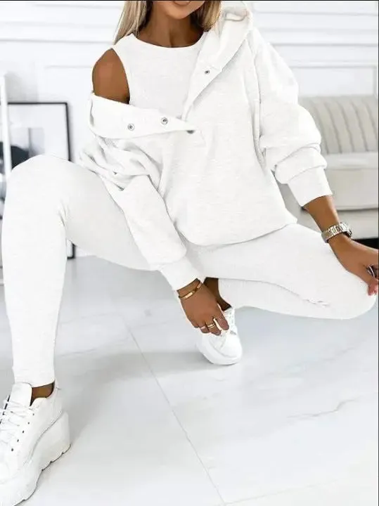 Women's sports casual hooded sweatshirt thickened thread