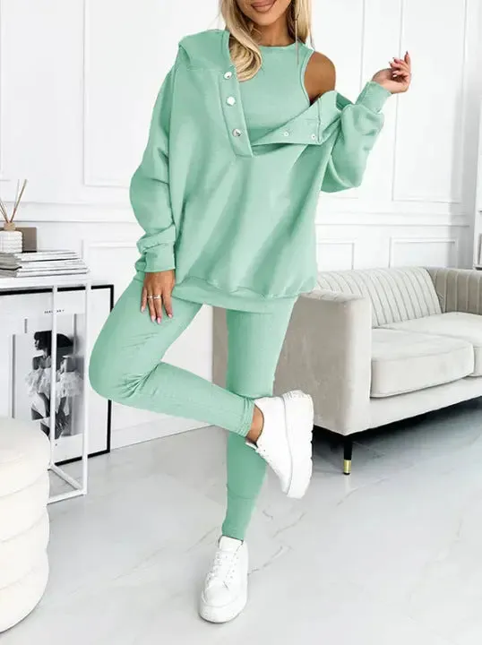 Women's sports casual hooded sweatshirt thickened thread