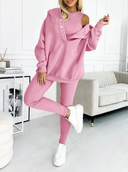 Women's sports casual hooded sweatshirt thickened thread
