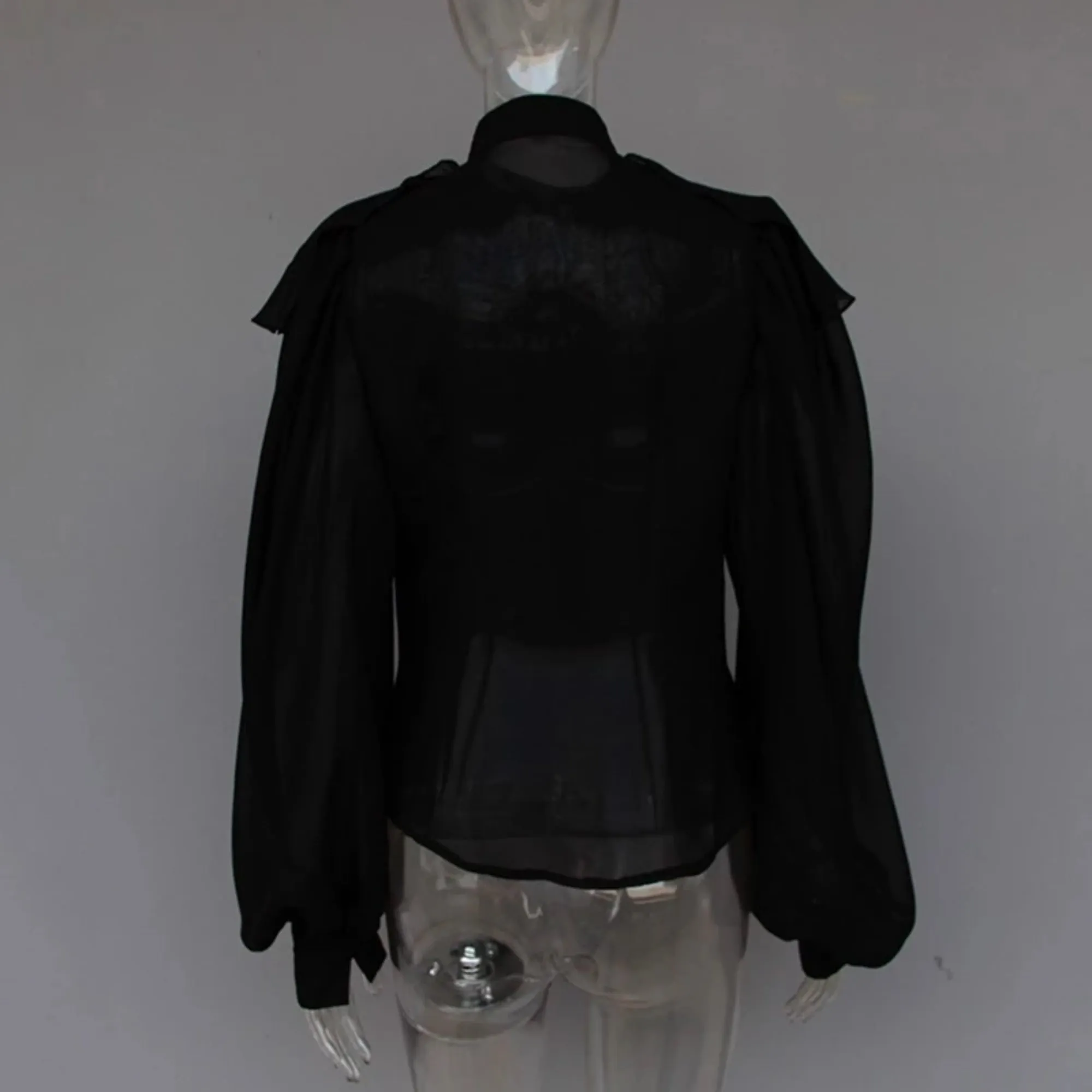 Women's Spring Chiffon Long-Sleeved Blouse With Buttons