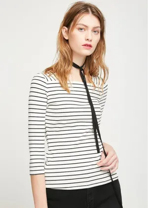Women's Spring Striped Long-Sleeved T-Shirt