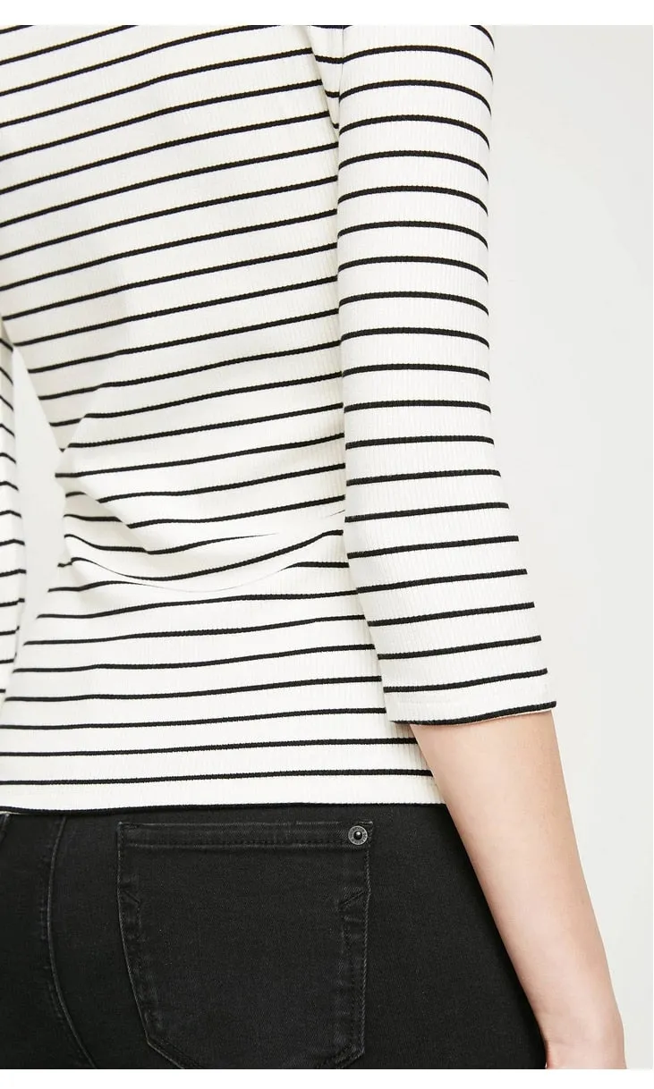 Women's Spring Striped Long-Sleeved T-Shirt