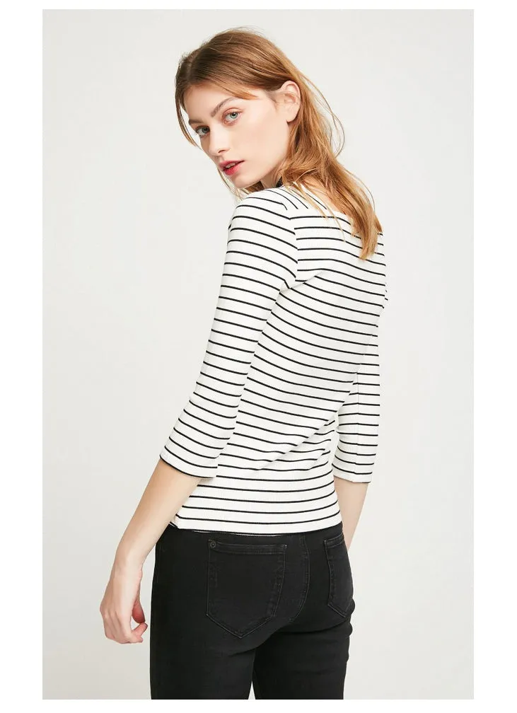 Women's Spring Striped Long-Sleeved T-Shirt