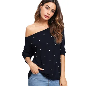 Women's Spring T-Shirt With Pearl