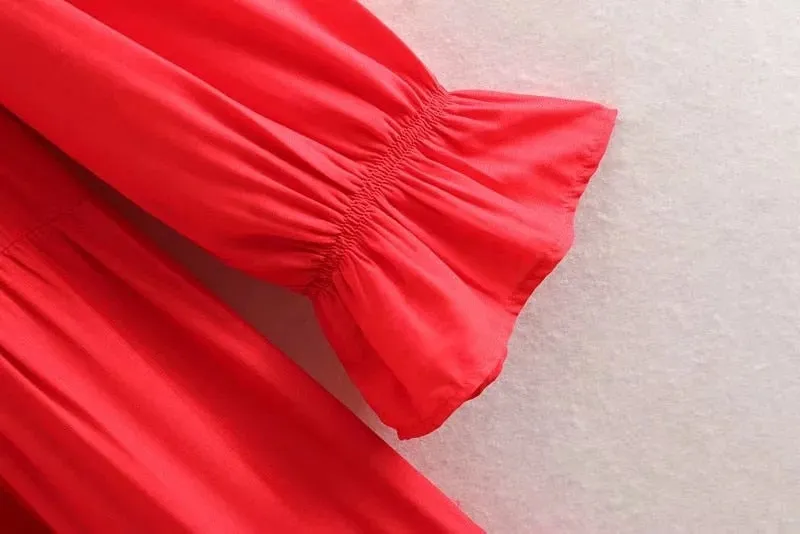 Women's Spring/Autumn Long Dress With Ruffles