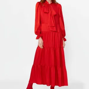 Women's Spring/Autumn Long Dress With Ruffles
