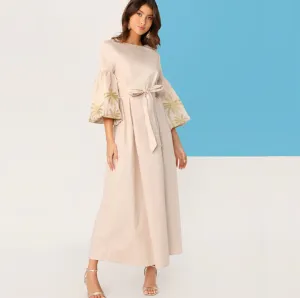 Women's Spring/Autumn Long-Sleeve Long Dress