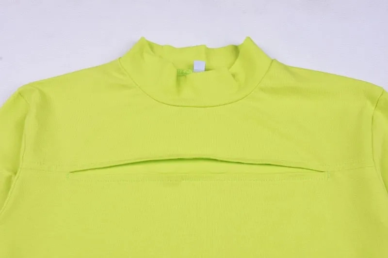 Women's Spring/Autumn Long-Sleeved Hollow Out Bodycon T-Shirt