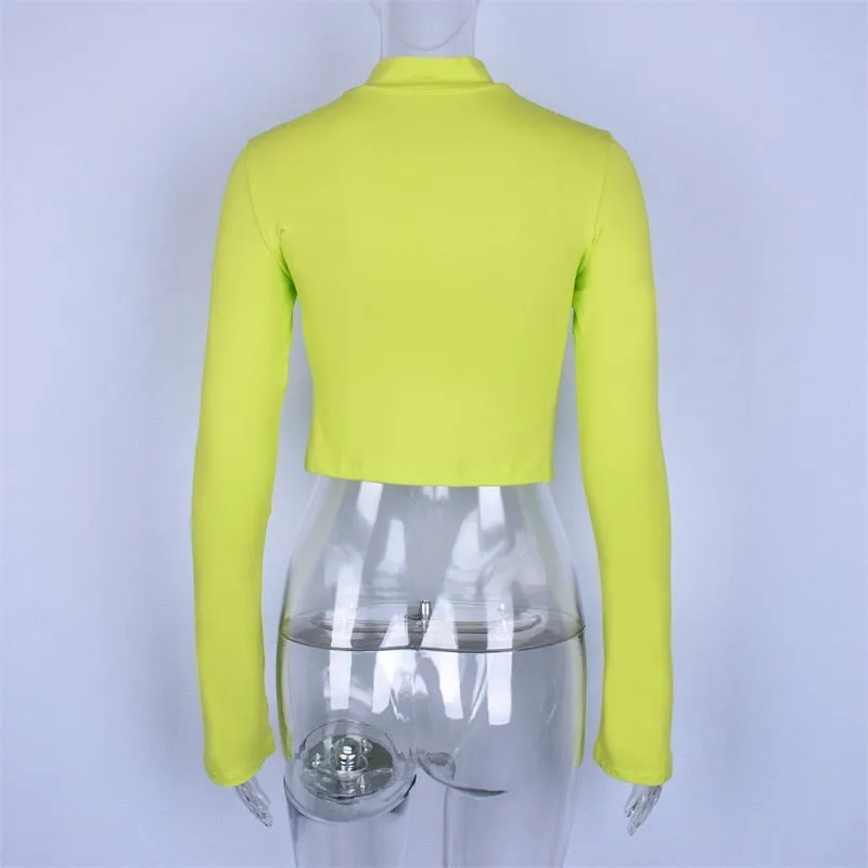 Women's Spring/Autumn Long-Sleeved Hollow Out Bodycon T-Shirt