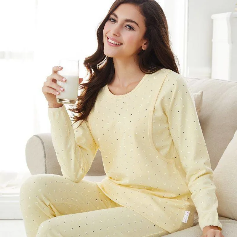 Women's Star Pattern Maternity Pajama Set