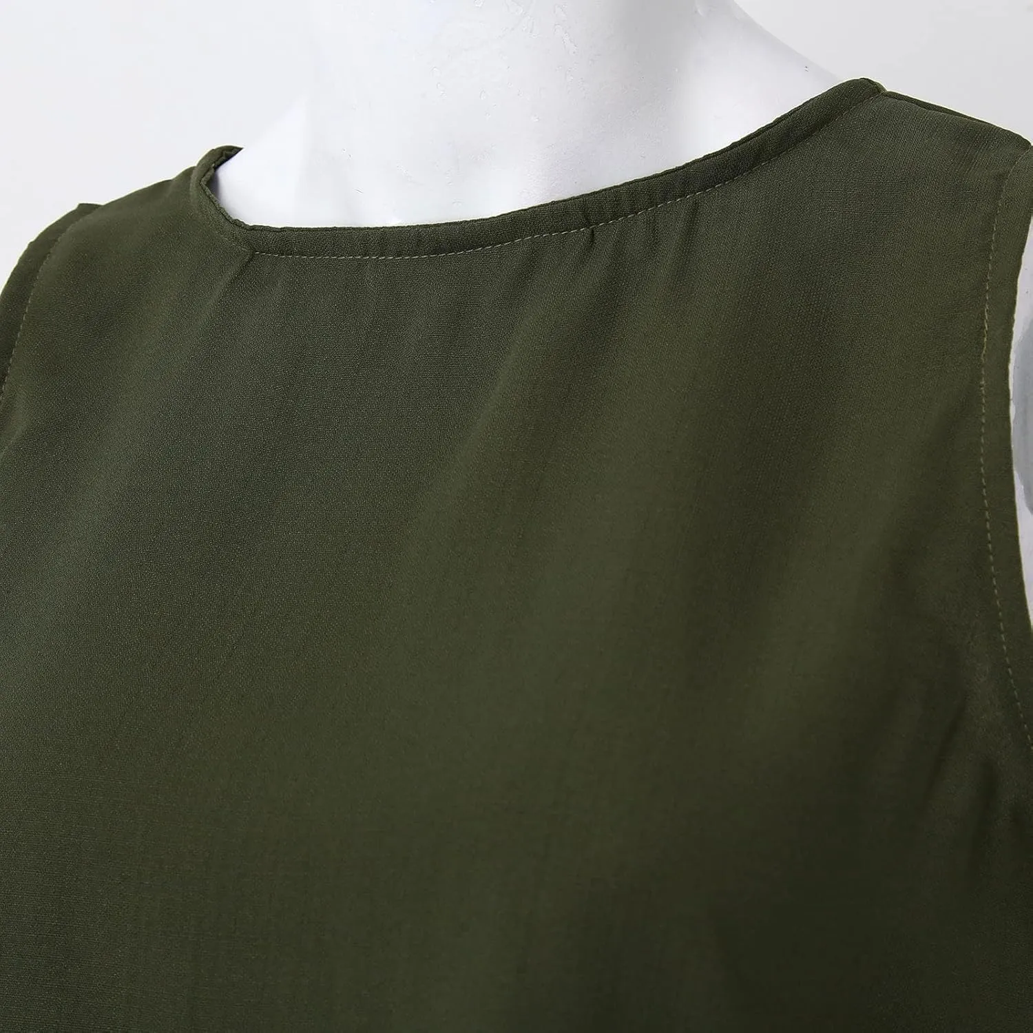 Women's Summer 2 Piece Sets Sleeveless Crop Tank Tops and High Elastic Waist Wide Leg Shorts Linen Clothing Set