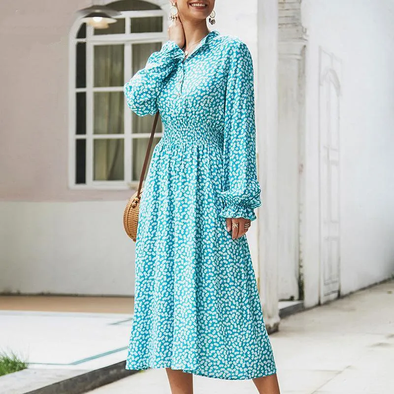 Women's Summer Casual A-Line Long-Sleeved Maxi Dress