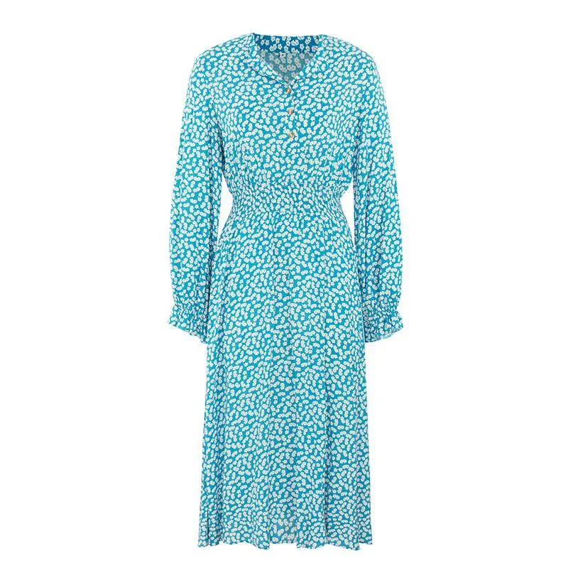 Women's Summer Casual A-Line Long-Sleeved Maxi Dress