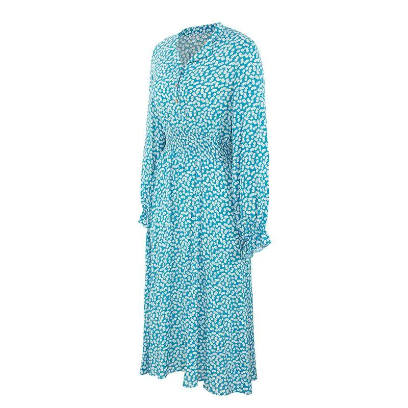Women's Summer Casual A-Line Long-Sleeved Maxi Dress