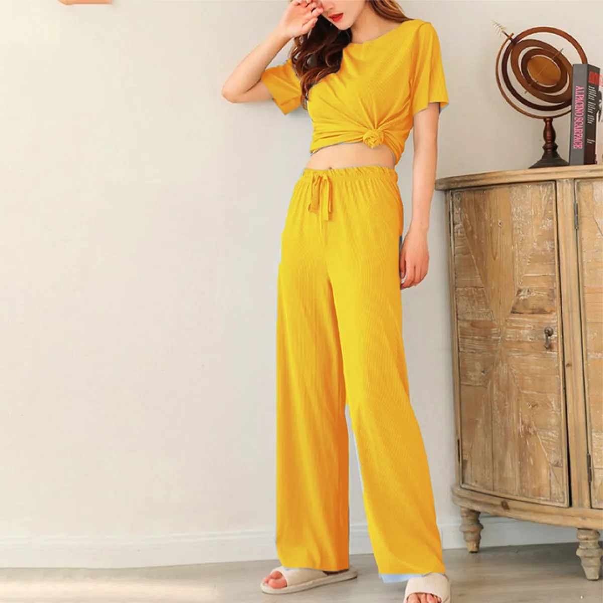 Women's Summer Cool Ice Silk Loose Pajama Homewear-SP205