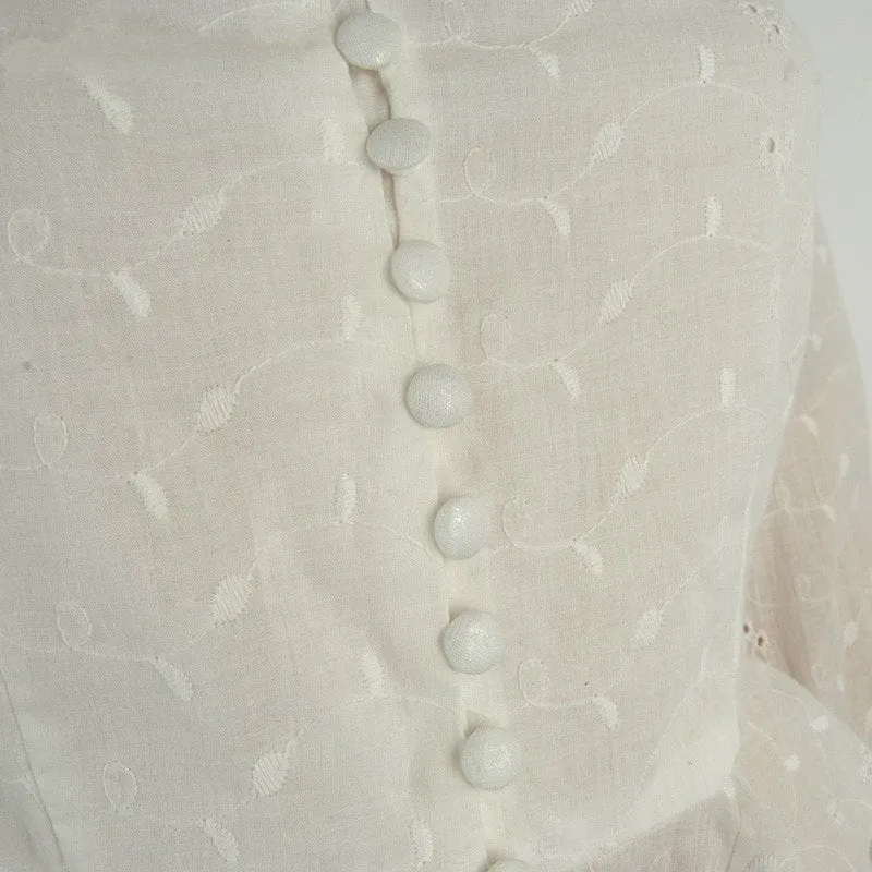 Women's Summer Long Sleeve Blouse With Square Neck