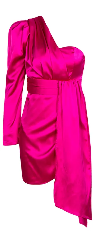 Women's Summer Short Dress With One-Shoulder