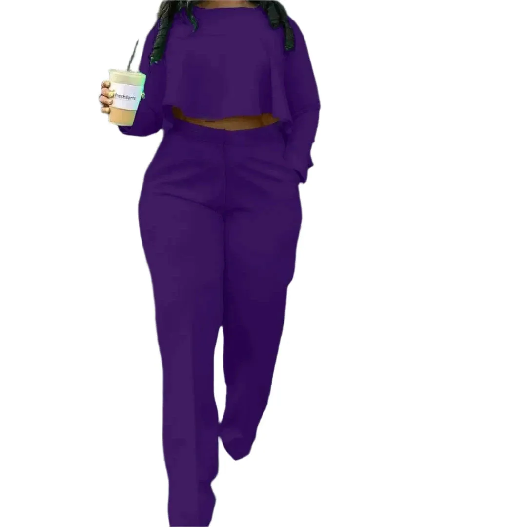 Women's Two-Piece Tracksuit Set – Dashiki African Print Long Sleeve Top & Pants Matching Set for Spring/Summer Party